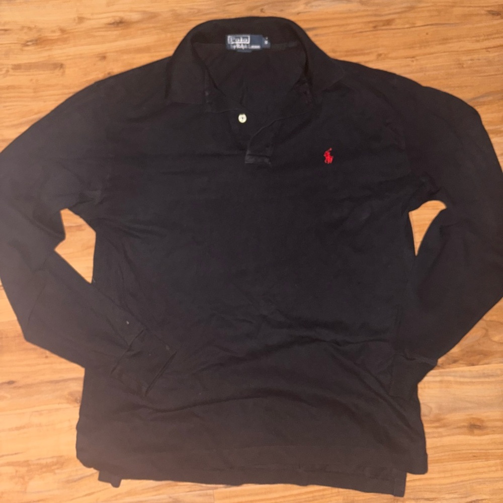 Polo by Ralph Lauren Men's Black Long Sleeve Polo Shirt